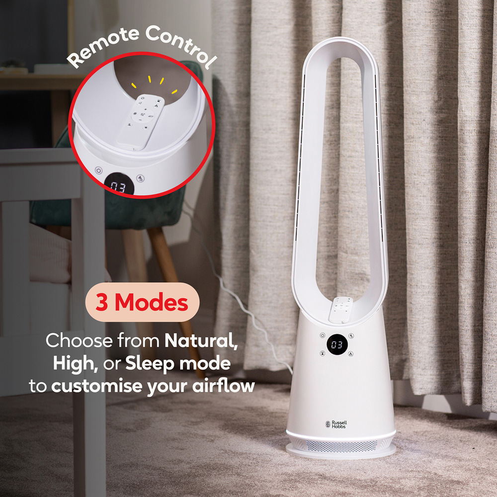 Russell Hobbs White Bladeless Cooling Fan with Remote Image 5