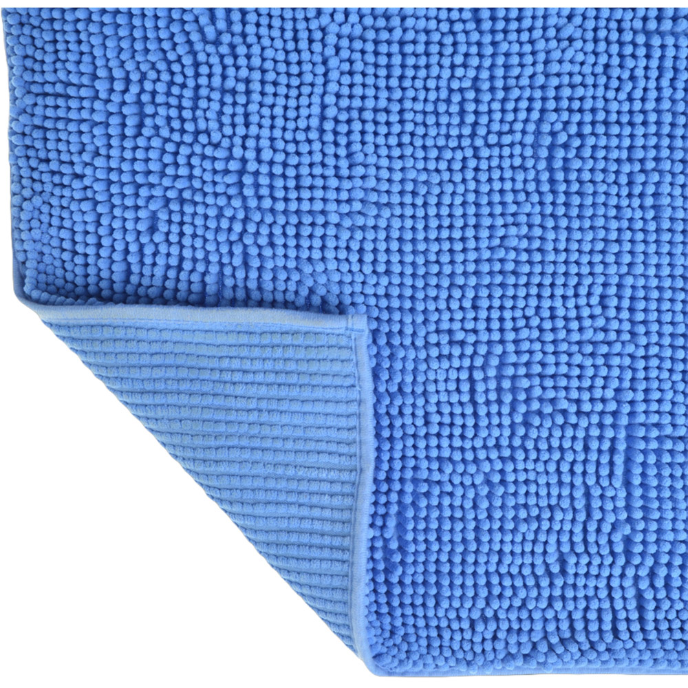 Allure Bath Fashions Blue Chenille Microfibre Supersoft Non-Slip Bobble Bath Mat 60 x 90cm Image 3