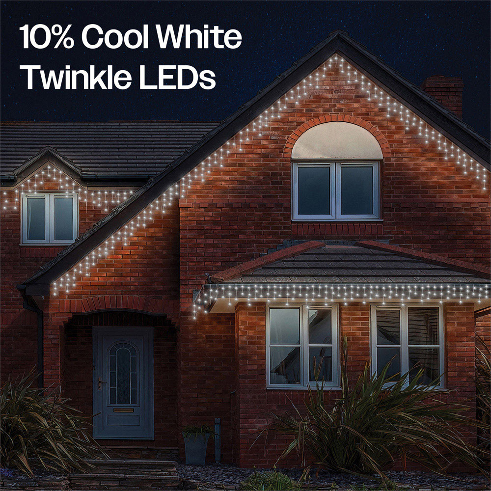 Eagle Connect 540 Cool White LED White Icicle Light 21m Image 3