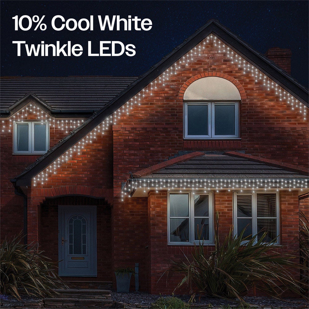 Eagle Connect 240 Cool White LED White Icicle Light 10m Image 4