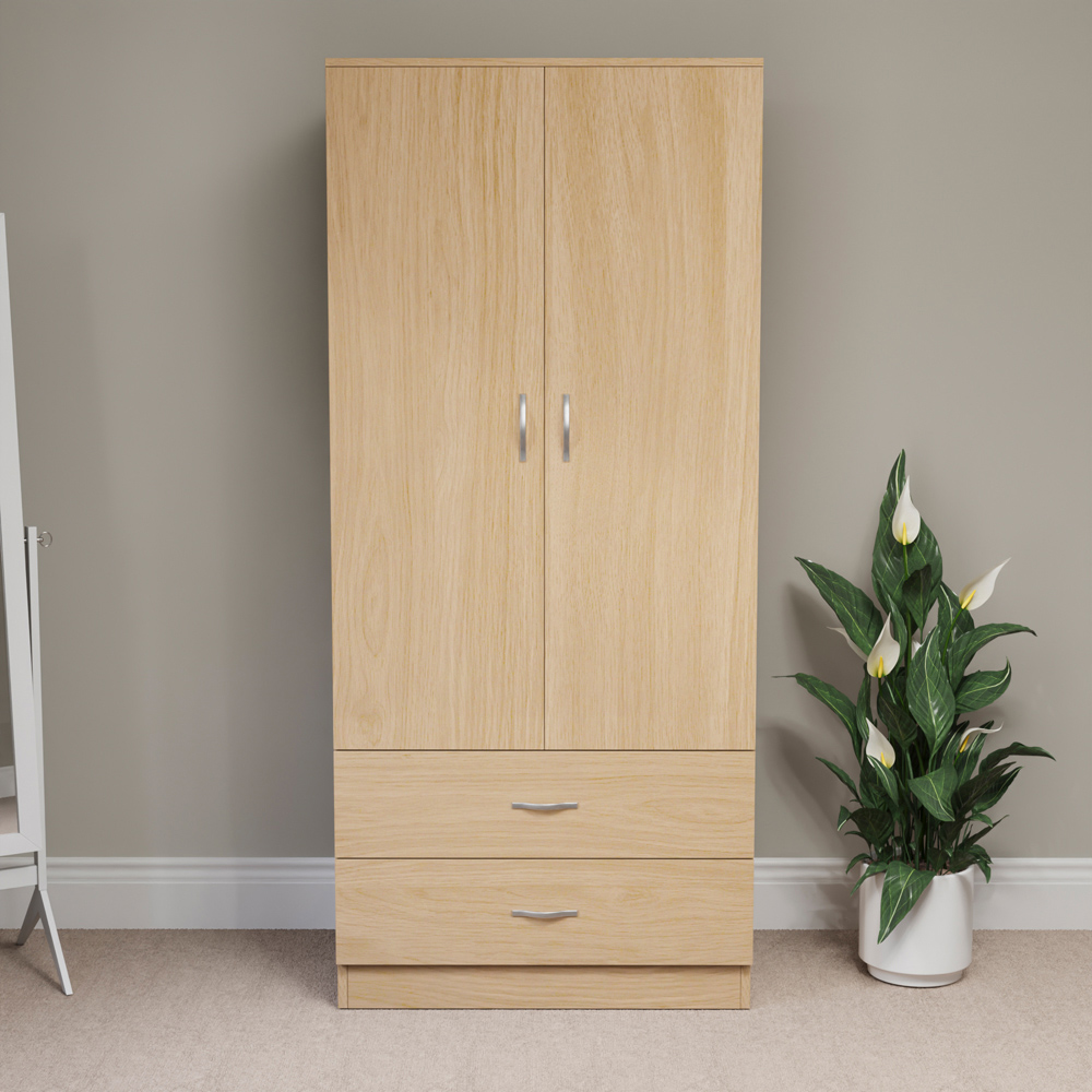 Vida Designs Riano 2 Door 2 Drawer Pine Wardrobe Image 3