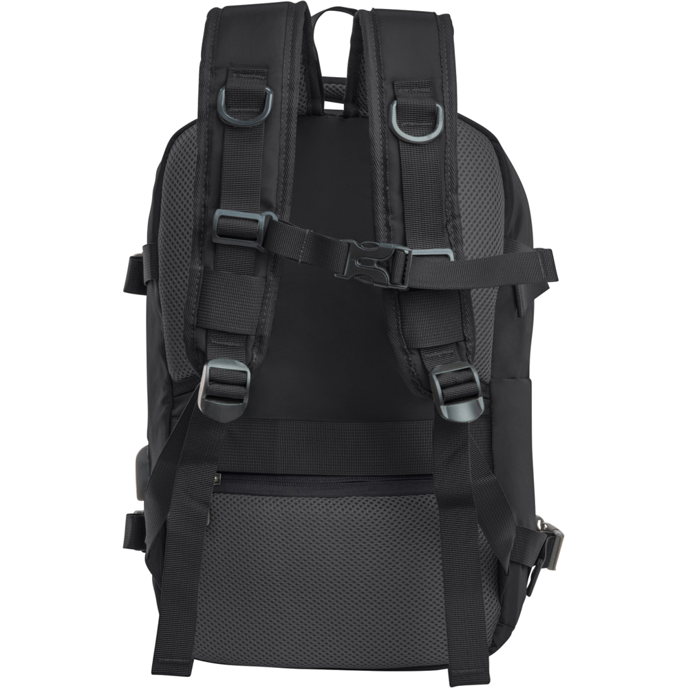 SA Products Black Cabin Backpack with USB Port and Trolley Sleeve Image 4