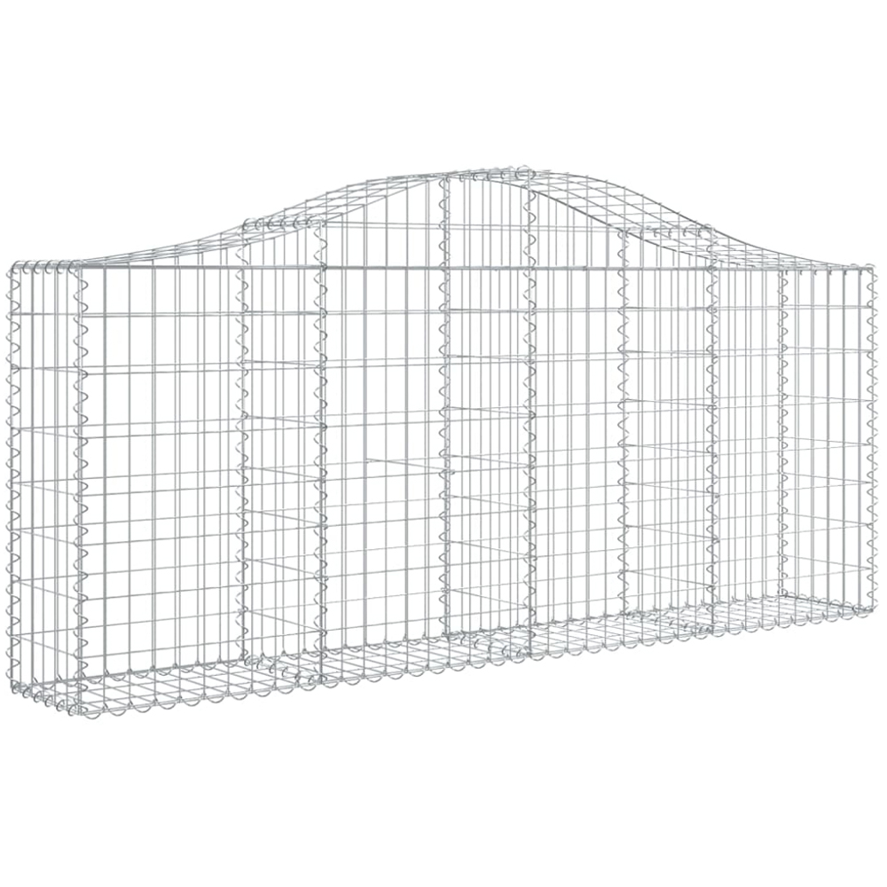 vidaXL Silver Galvanised Iron Gabion Basket 200 x 30 x 80/100cm 4 Pack Image 1