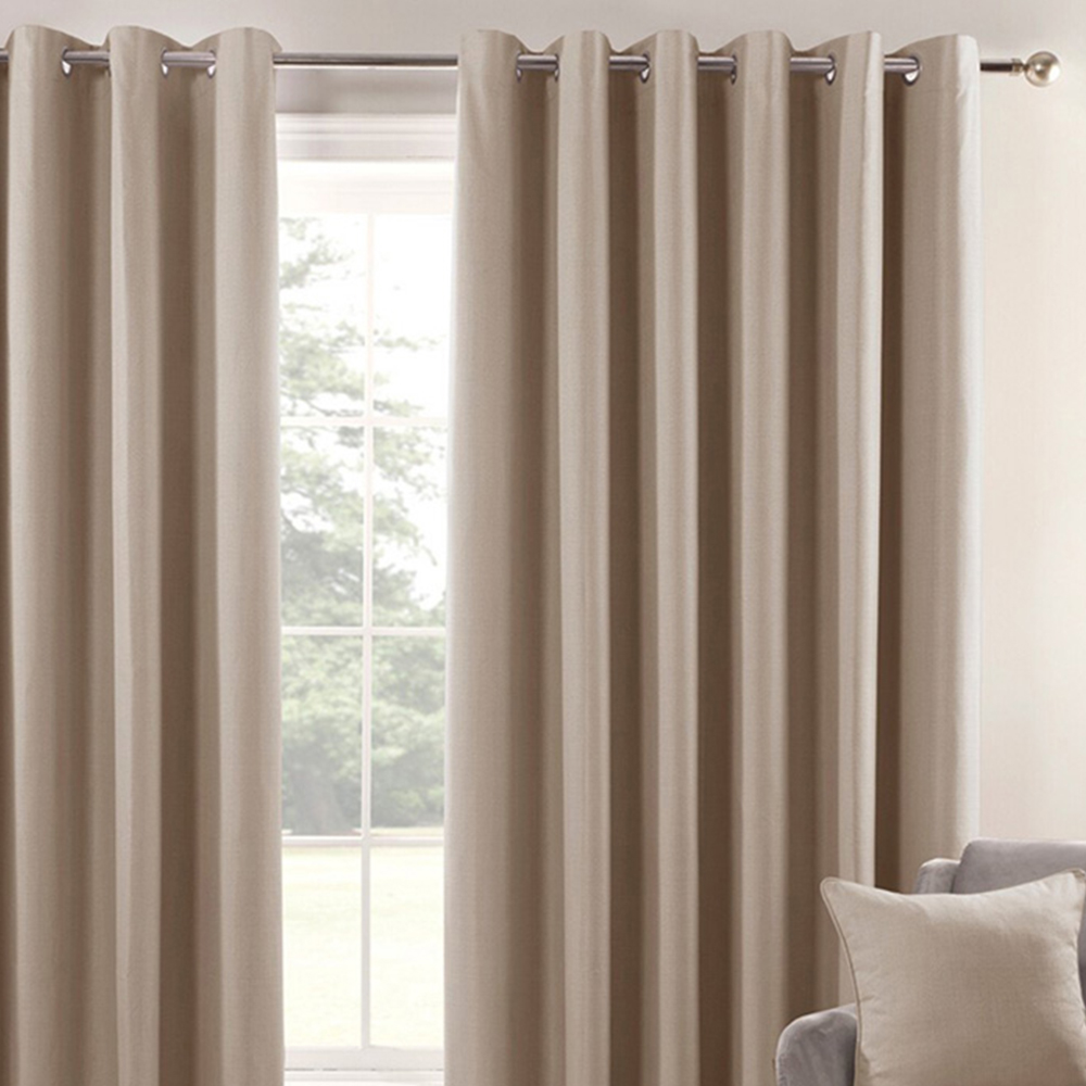Divante Hoxton Natural Blackout Eyelet Curtains 229 x 168cm Image 5