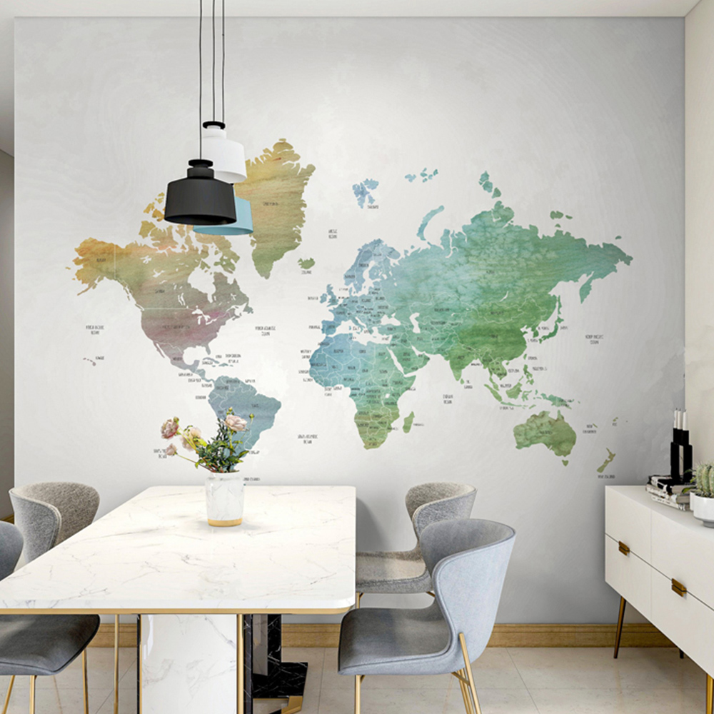 Arthouse World Map Multicolour Wall Mural Image 1