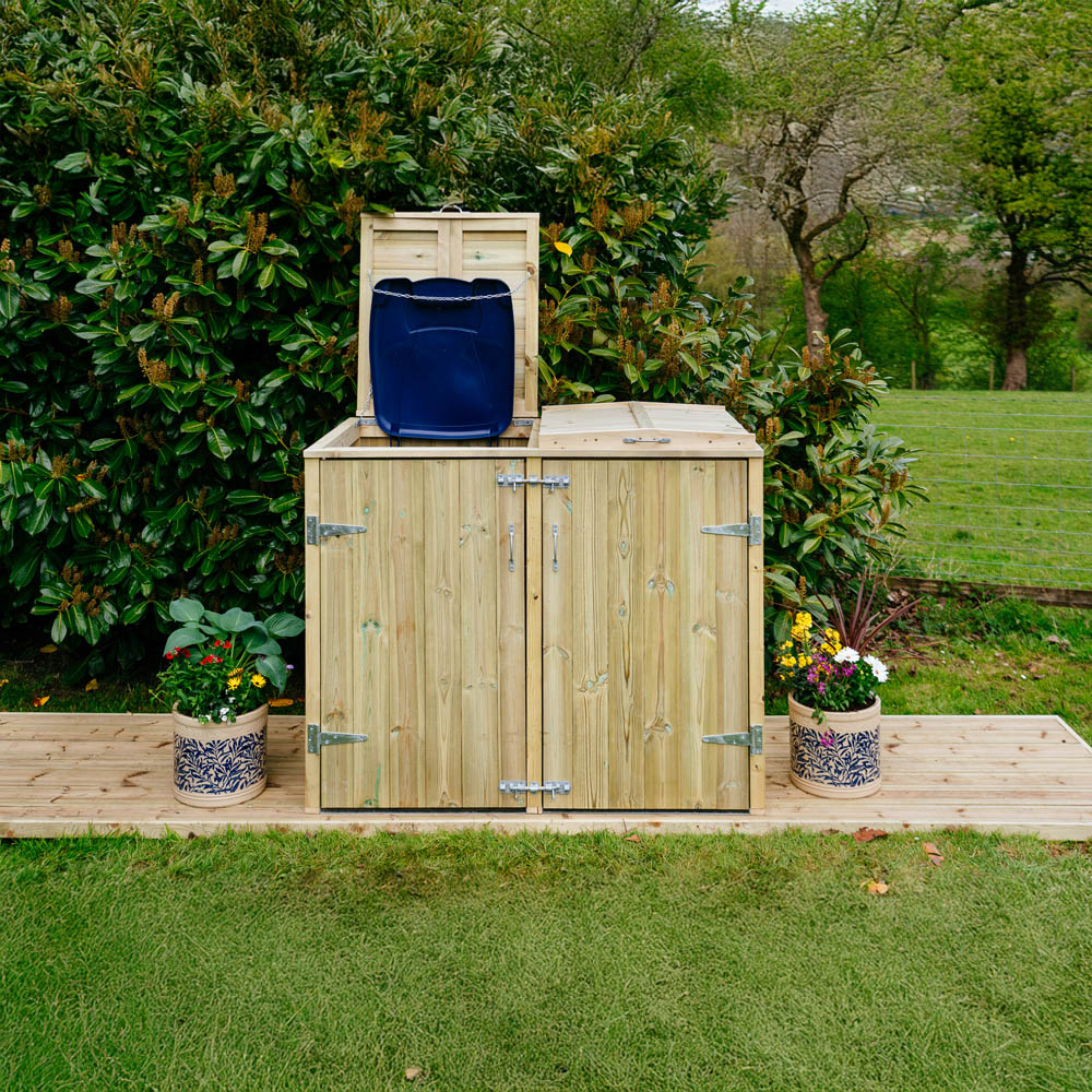 The Garden Village Shireburn 360L Double Wheelie Bin Shed Image 8