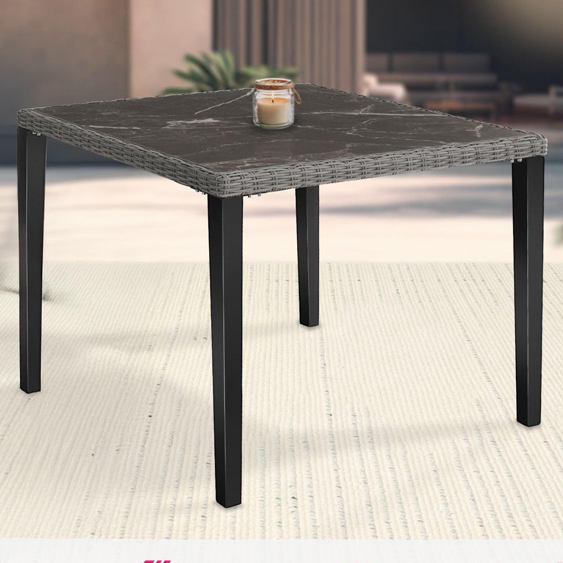 tectake Tarent Grey Outdoor Dining Table Image 1