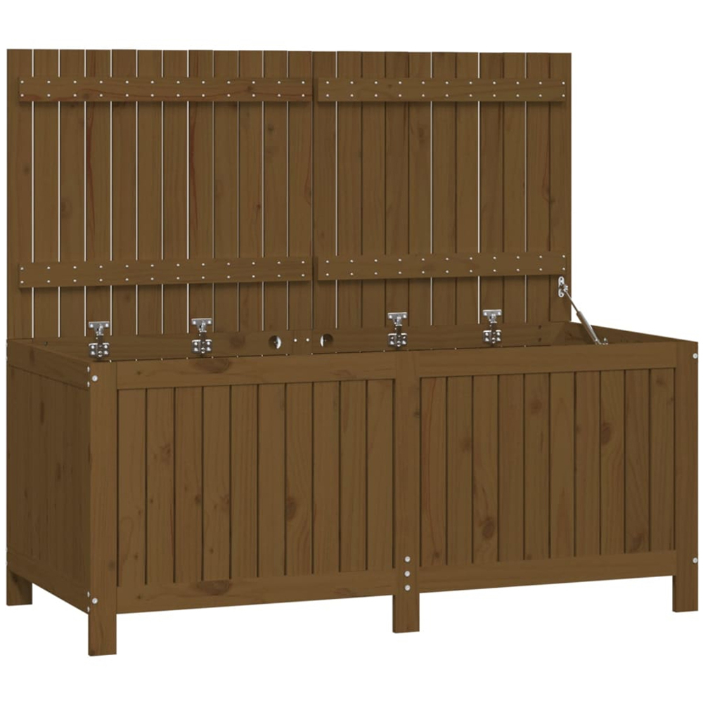 vidaXL 64 x 147 x 68cm Brown Pine Wood Garden Storage Box Image 3
