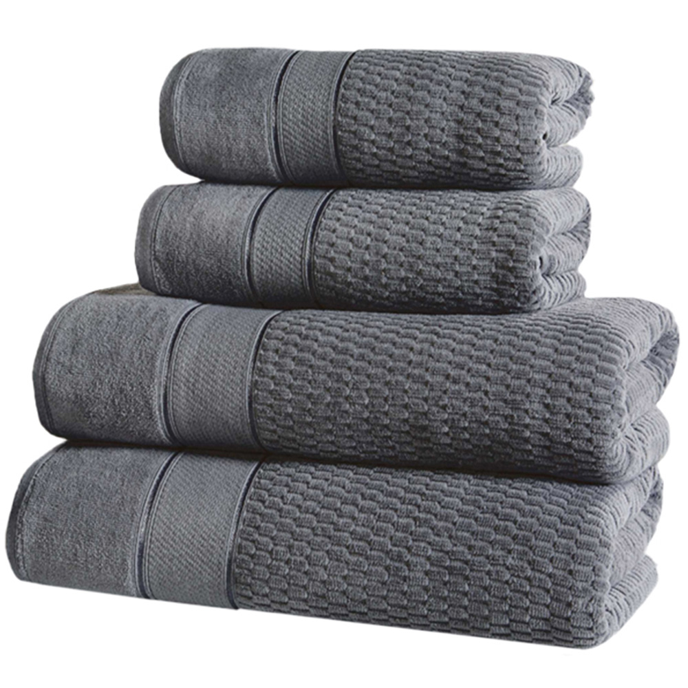 Rapport Home Royal Grey Velvet Woven Cotton Face Cloth Image 3