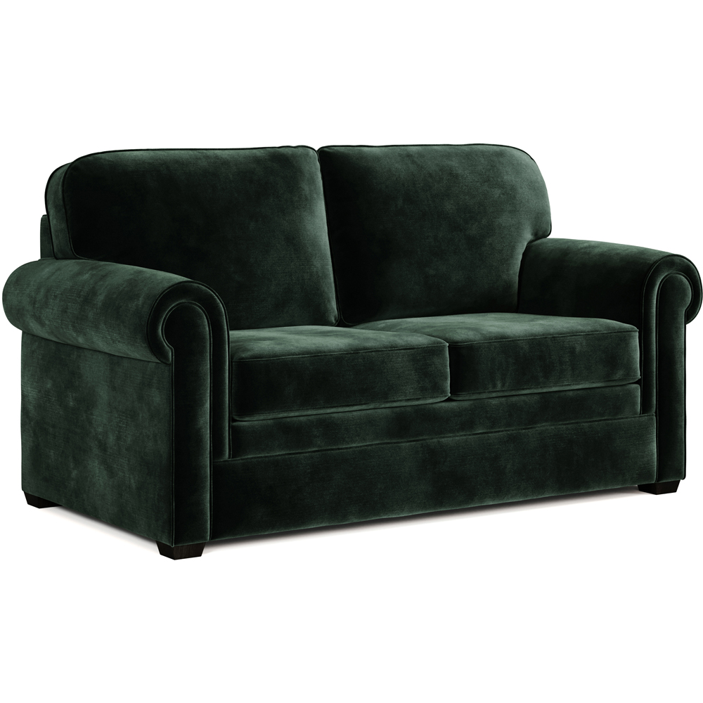 Jay-Be Heritage 2 Seater Luxe Velvet Bottle Green Sofa Bed with e-Pocket Mattress Image 2