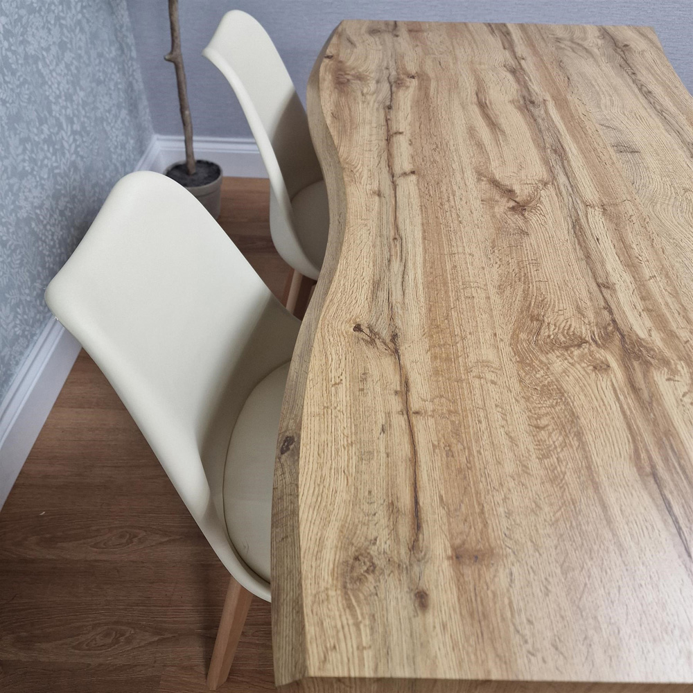 Portland Kosy Koala 4 Seater Modern Dining Set Wood Effect and Cream Image 6