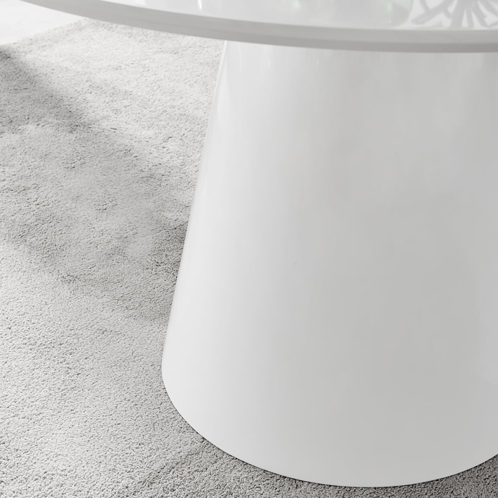 Furniturebox Nova 6 Seater Round Dining Table White High Gloss Image 4
