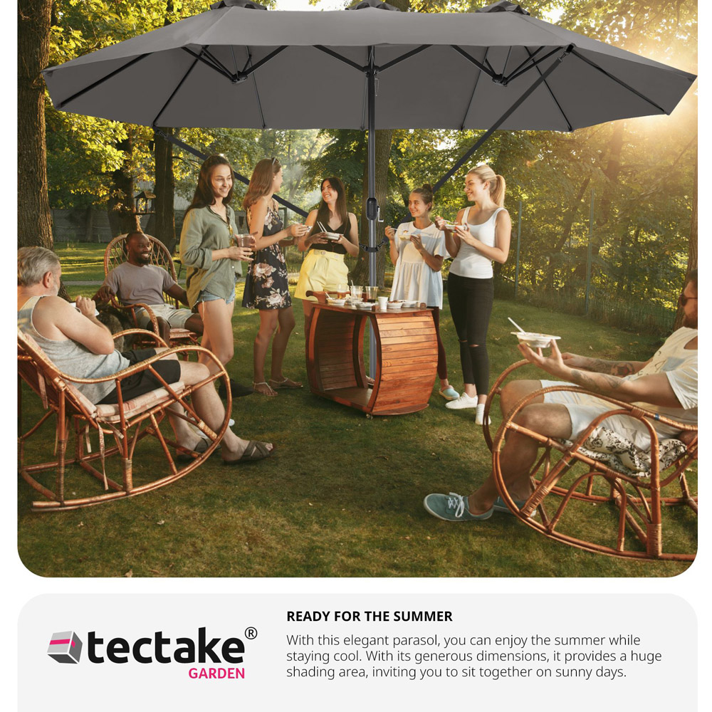 tectake Silia Grey Extra Wide Parasol 4.6 x 2.7m Image 8