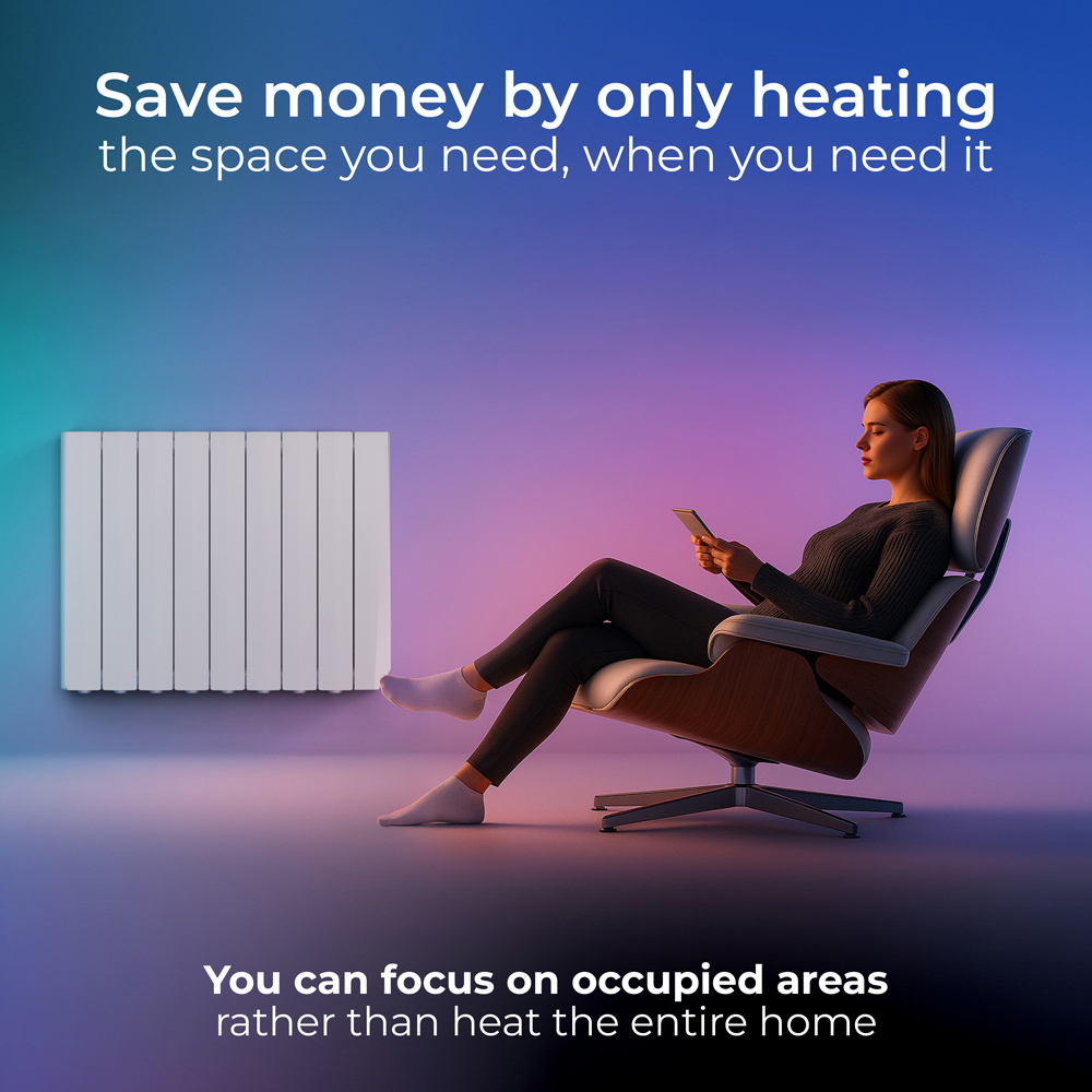 Masterplug SmartEnergy Comfort 8 Fin White Oil Filled Radiator 1500W Image 6