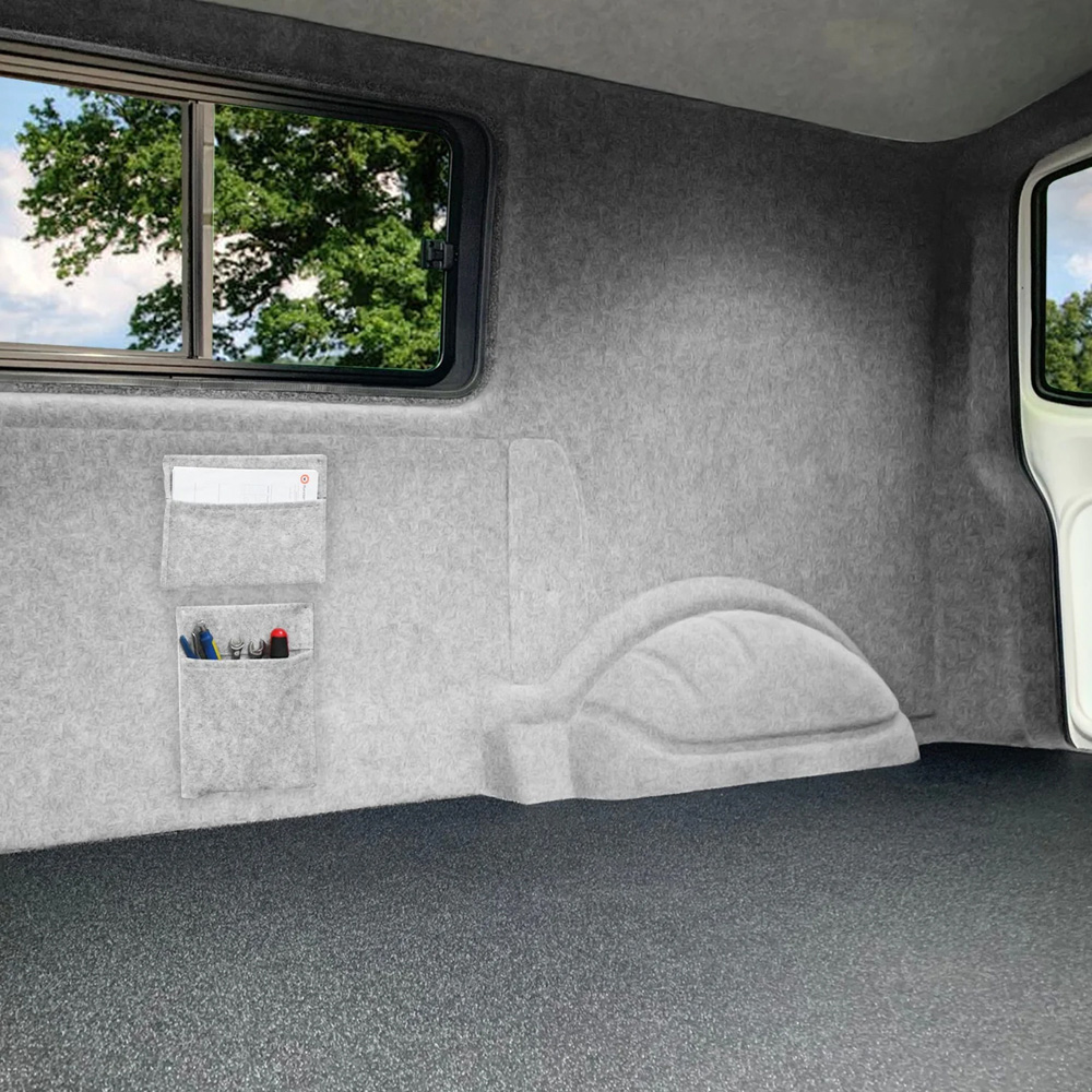Monster Shop Silver Grey Van Carpet Lining and Storage Pouches Set with Adhesive Glue Image 2