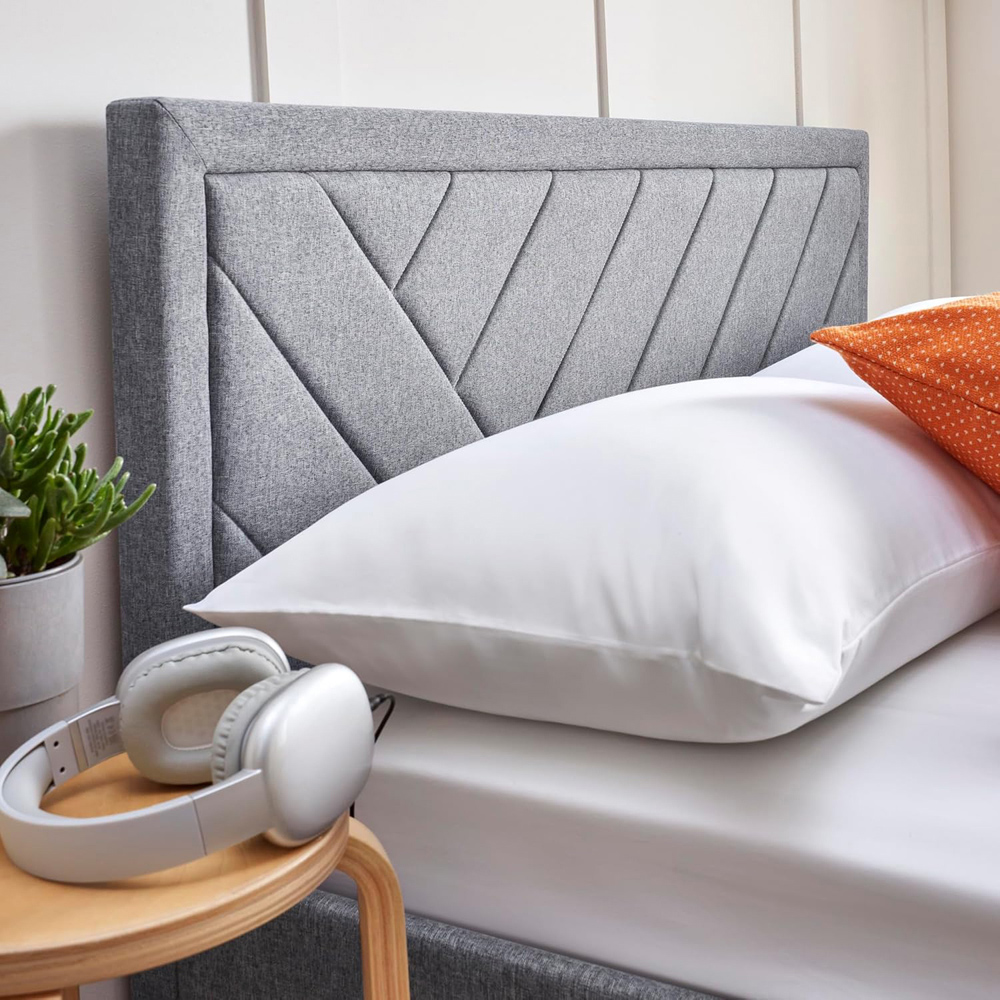 Home Treats King Size Grey Etched Bed Frame with Mattress Image 6