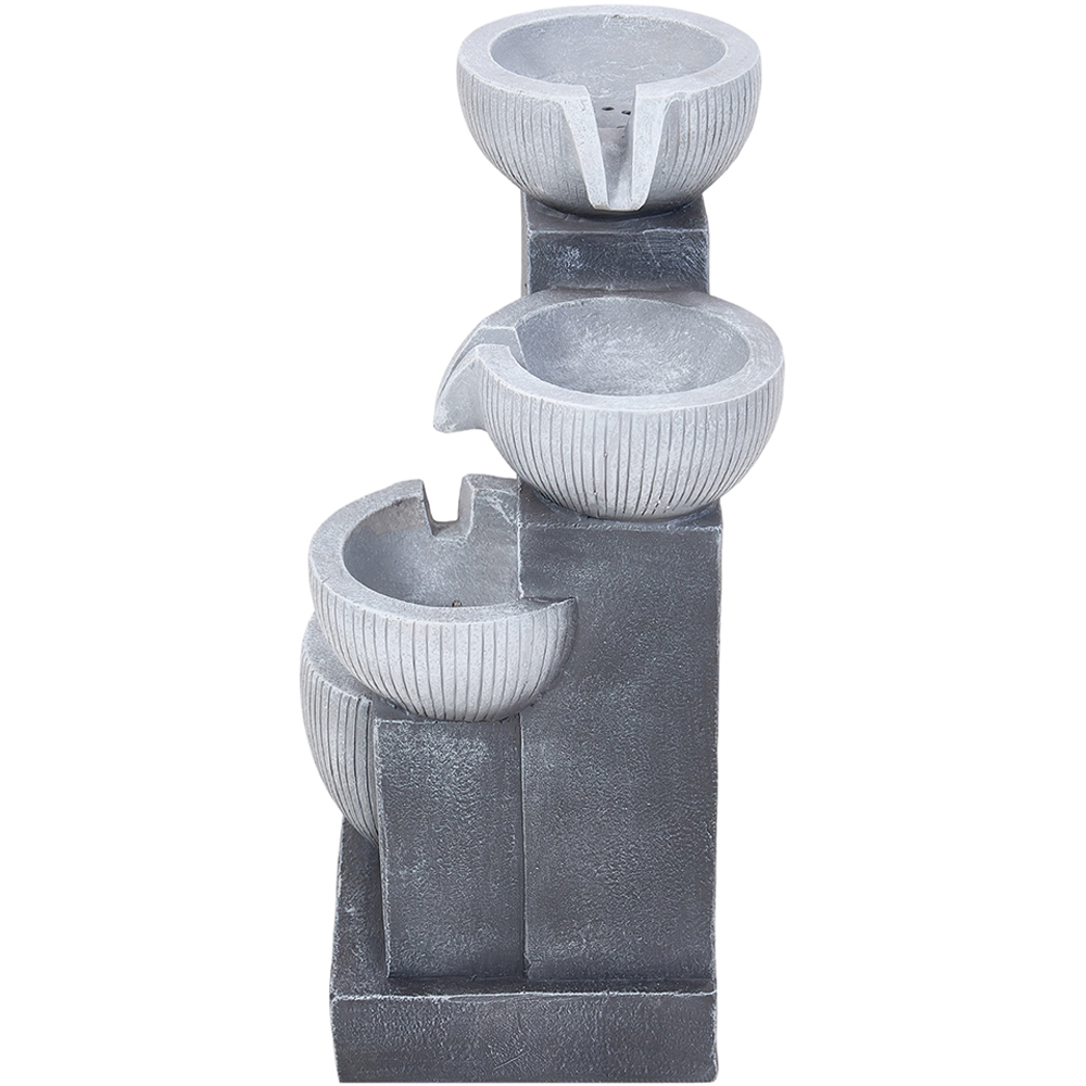 Living and Home 4-Tier Stone Effect Cascading Bowl Solar LED Water Feature Image 3