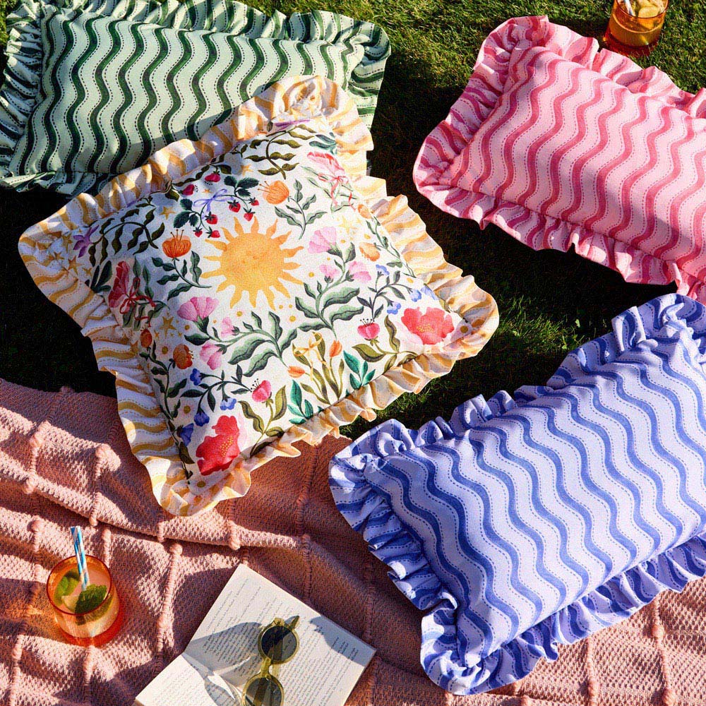Furn Summer Solstice Green Wiggly Stripe Cushion 30 x 50cm Image 5