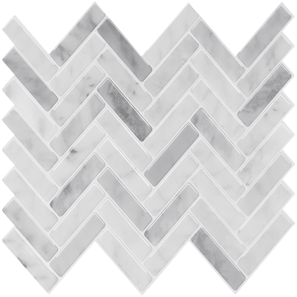 Living and Home 2.5mm Light Grey Peel and Stick Backsplash Tile 30.5 x 30.5cm 10 Pack Image 2