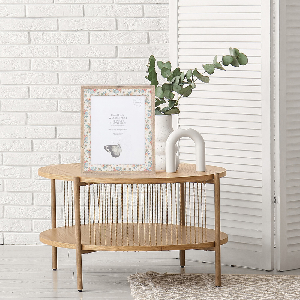 Floral Linen Wooden Frame Image 2