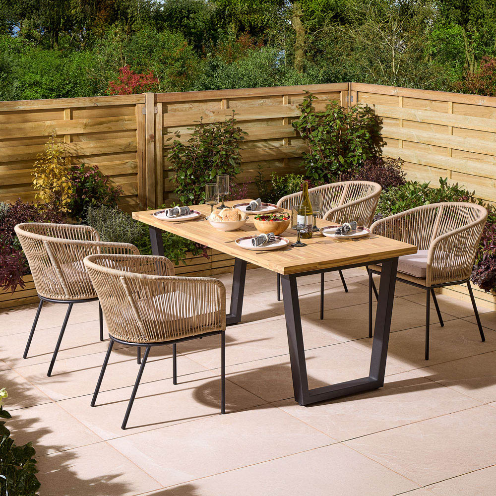 Rowlinson Oslo 4 Seater Natural Dining Set Image 1