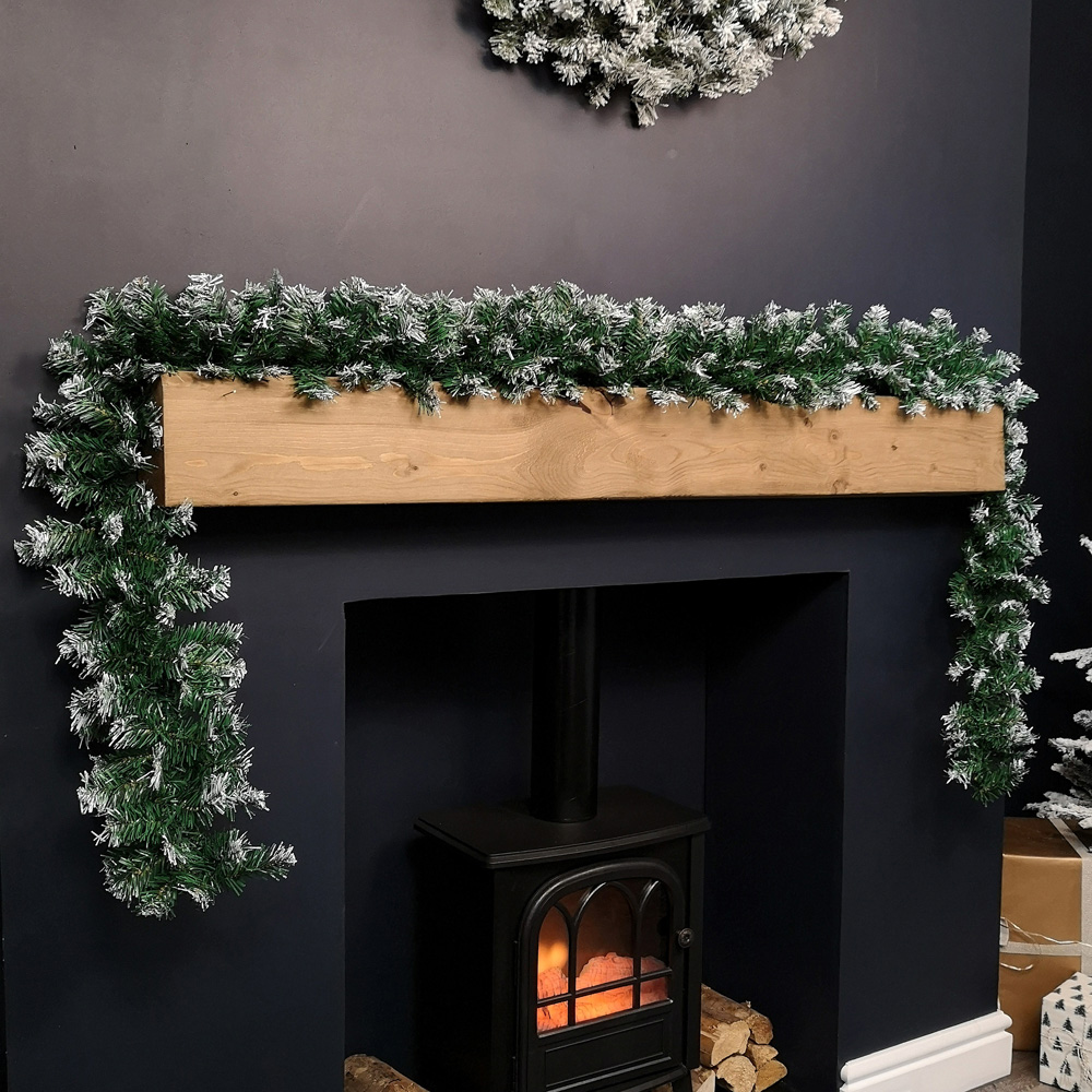 Samuel Alexander Snowy Christmas Garland Green 270cm Image 7