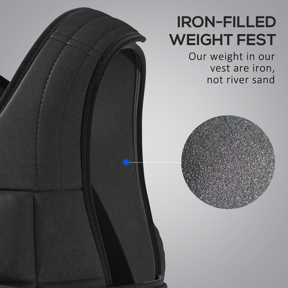 HOMCOM Black Adjustable Metal Sand Weight Vest 10kg Image 5