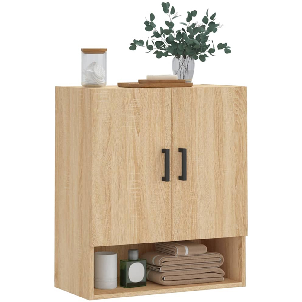 vidaXL 2 Door Single Shelf Sonoma Oak Wall Cabinet Image 3