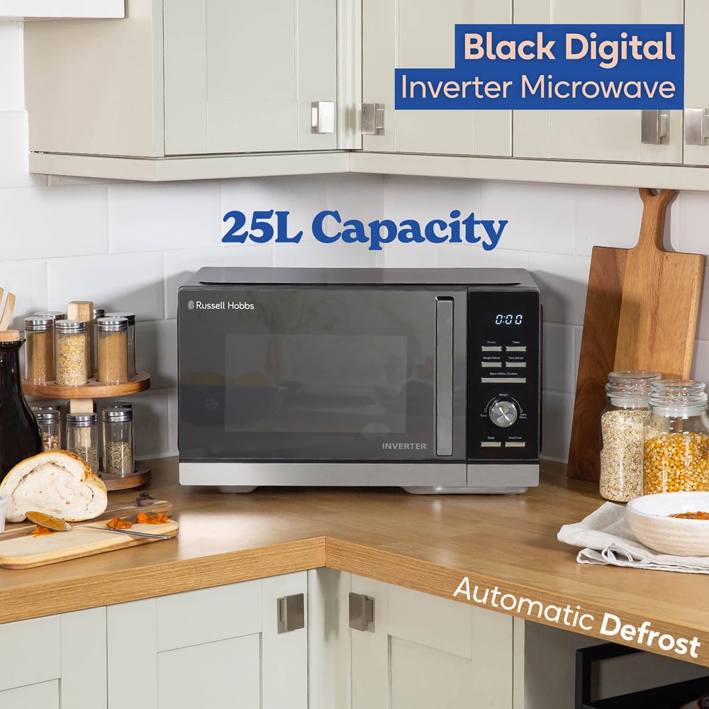 Russell Hobbs RHMI2503B Black 25L Digital Inverter Microwave 900W Image 4