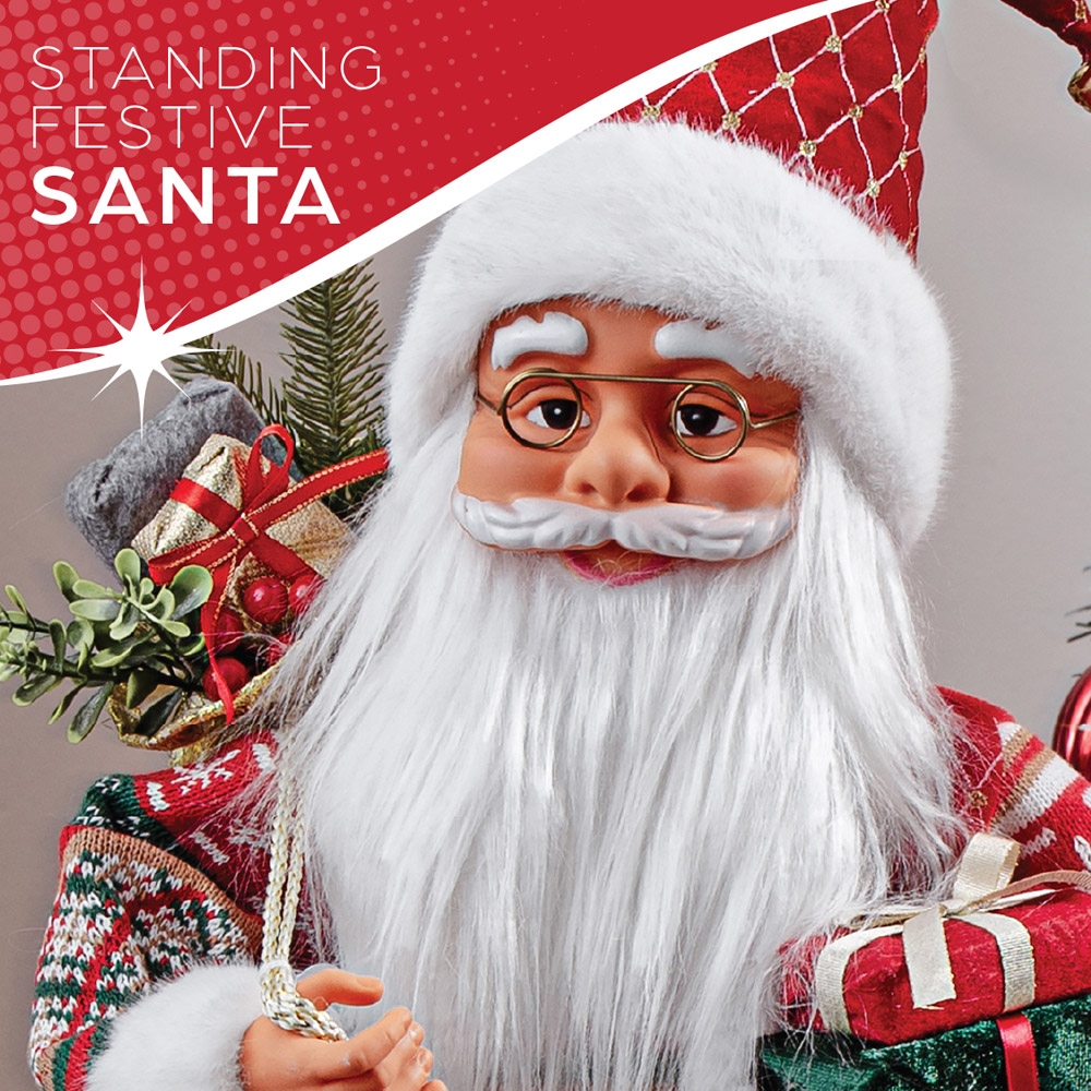The Christmas Workshop Standing Santa Claus Decoration with Gift Sack 3.2ft Image 8