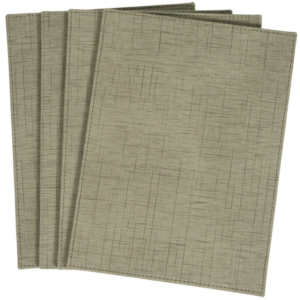 Set of 4 Faux Leather Placemats Olive Image 2