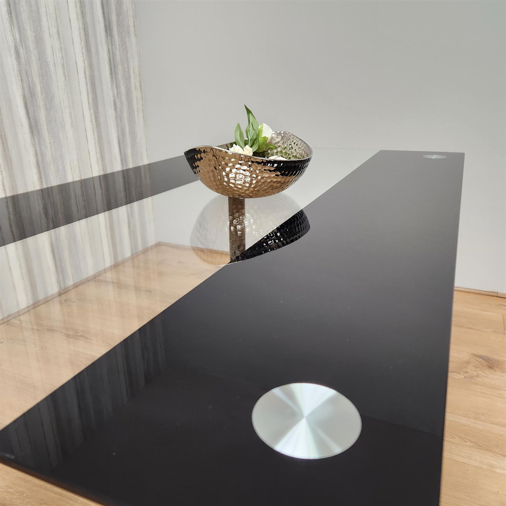 Kosy Koala 4 Seater Black and Clear Glass Dining Table Image 4