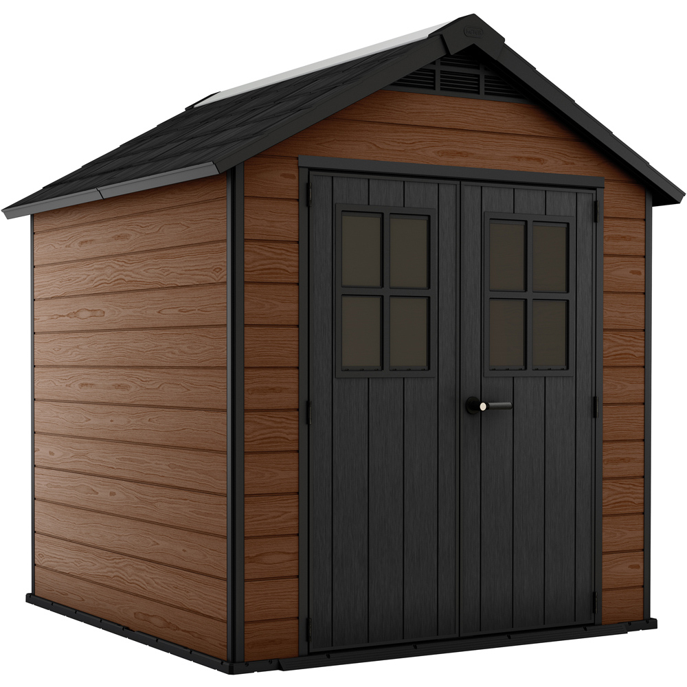 Keter Newton 7.5 x 7ft Brown Outdoor Storage Shed Image 1