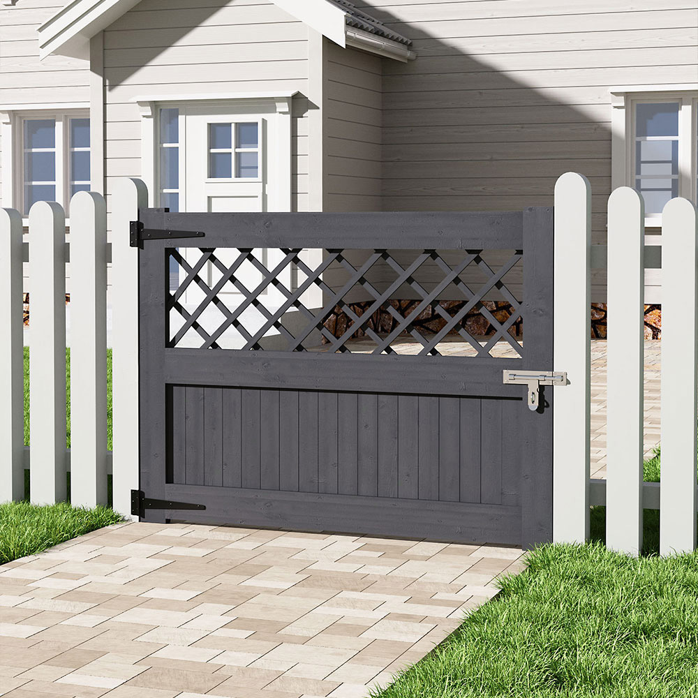Living and Home Rhombus Wooden Garden Fence Gate with Latch 90 x 120cm Image 2
