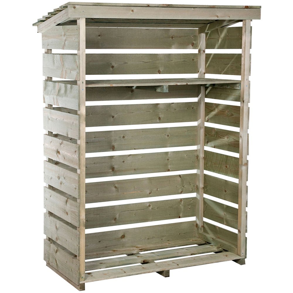 Charles Bentley 53.5 x 119 x 152cm Small Wooden Log Store Image 1