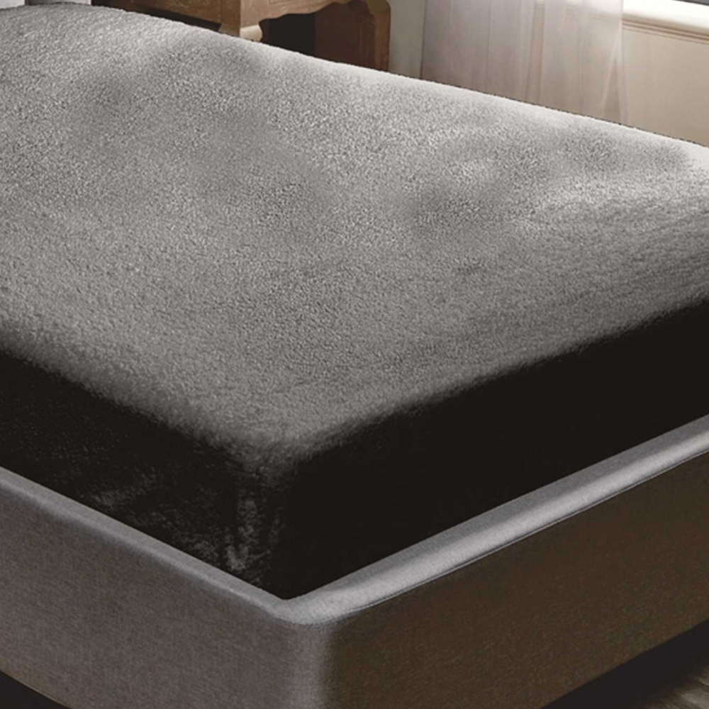 Rapport Home Teddy Double Charcoal Fitted Bed Sheet Image 4