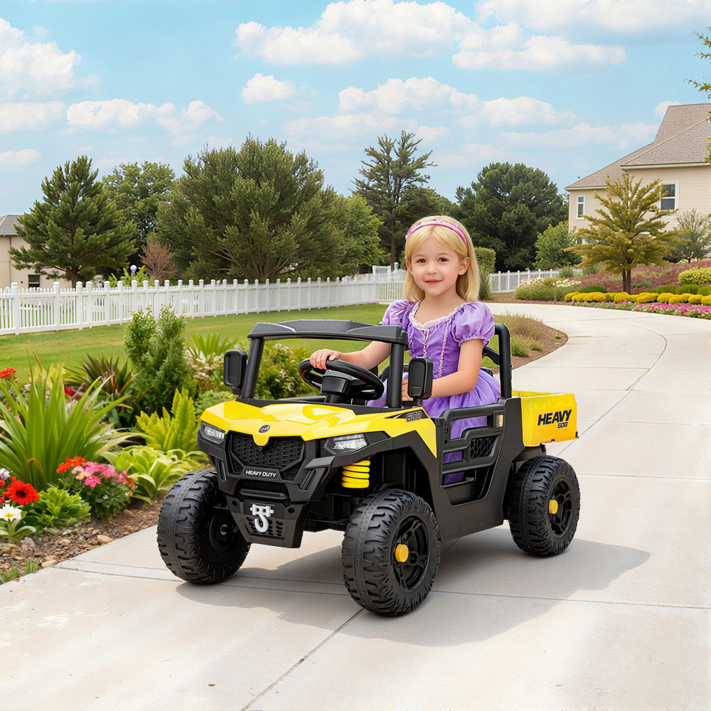 Tommy Toys AIYAPLAY Yellow Kids Ride on Electric UTV Car 12V Image 2