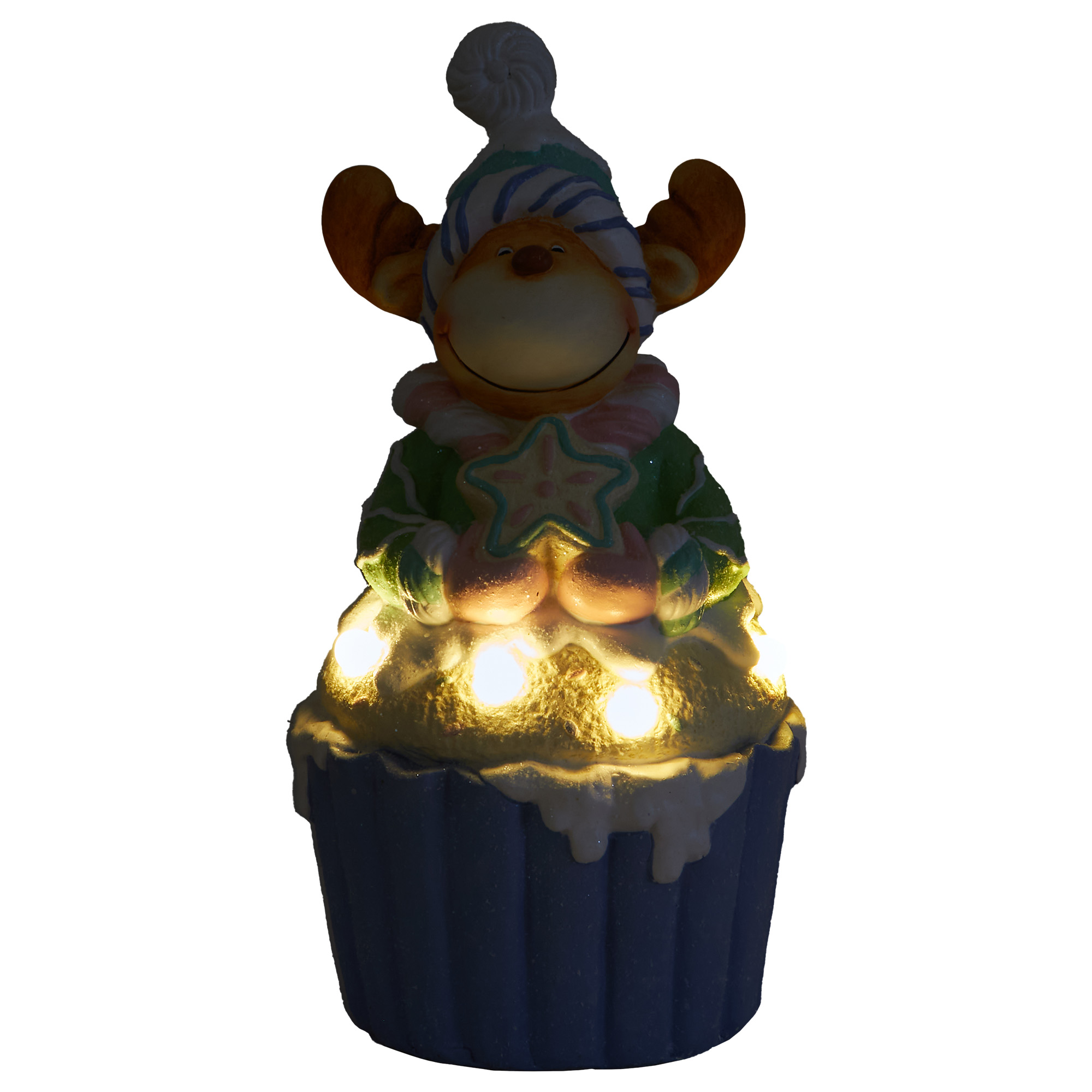 LED Reindeer Cupcake Ornament Image 3