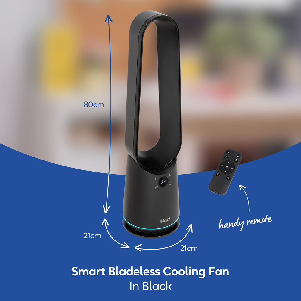 Russell Hobbs Black Smart Bladeless Cooling Fan with Remote Image 9