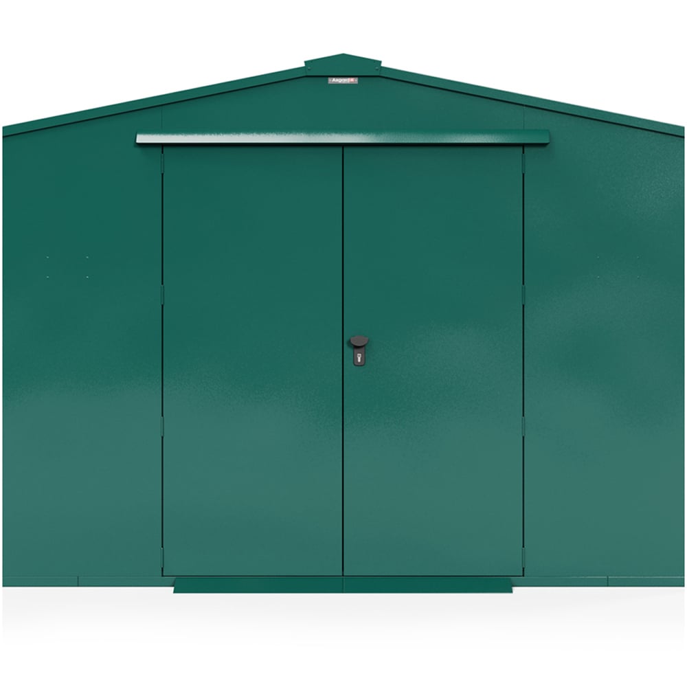 Asgard Garrison 10 x 7ft Double Door Green High Security Apex Workshop Shed Image 3