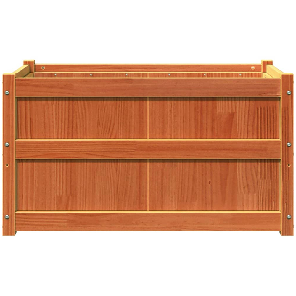 vidaXL Brown Solid Pine Large Rectangular Garden Planter Box 90 x 50 x 50cm Image 4