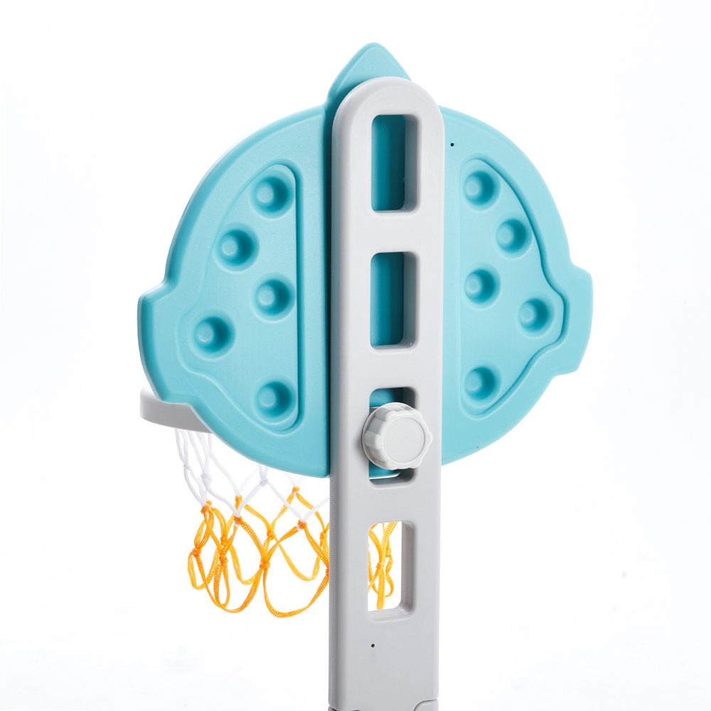 Living and Home Toddlers Blue 2 in 1 Adjustable Basketball Hoop and Football Goal Set Image 5