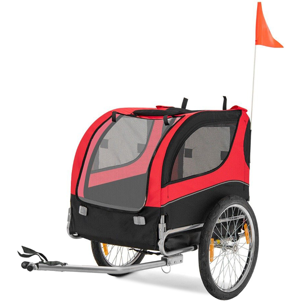 Costway Red Foldable Pet Bike Trailer