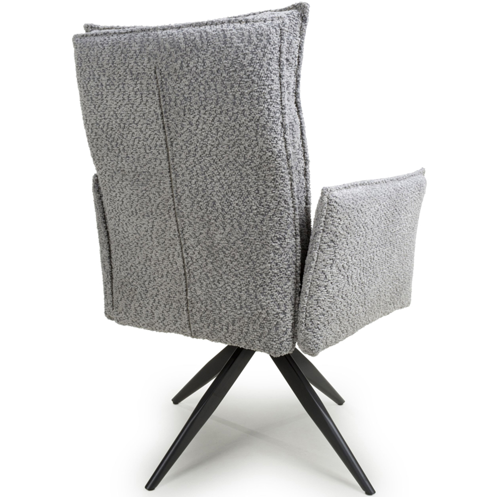 Brunswick Set of 2 Textured Chenille Effect Light Grey Swivel Chairs Image 5