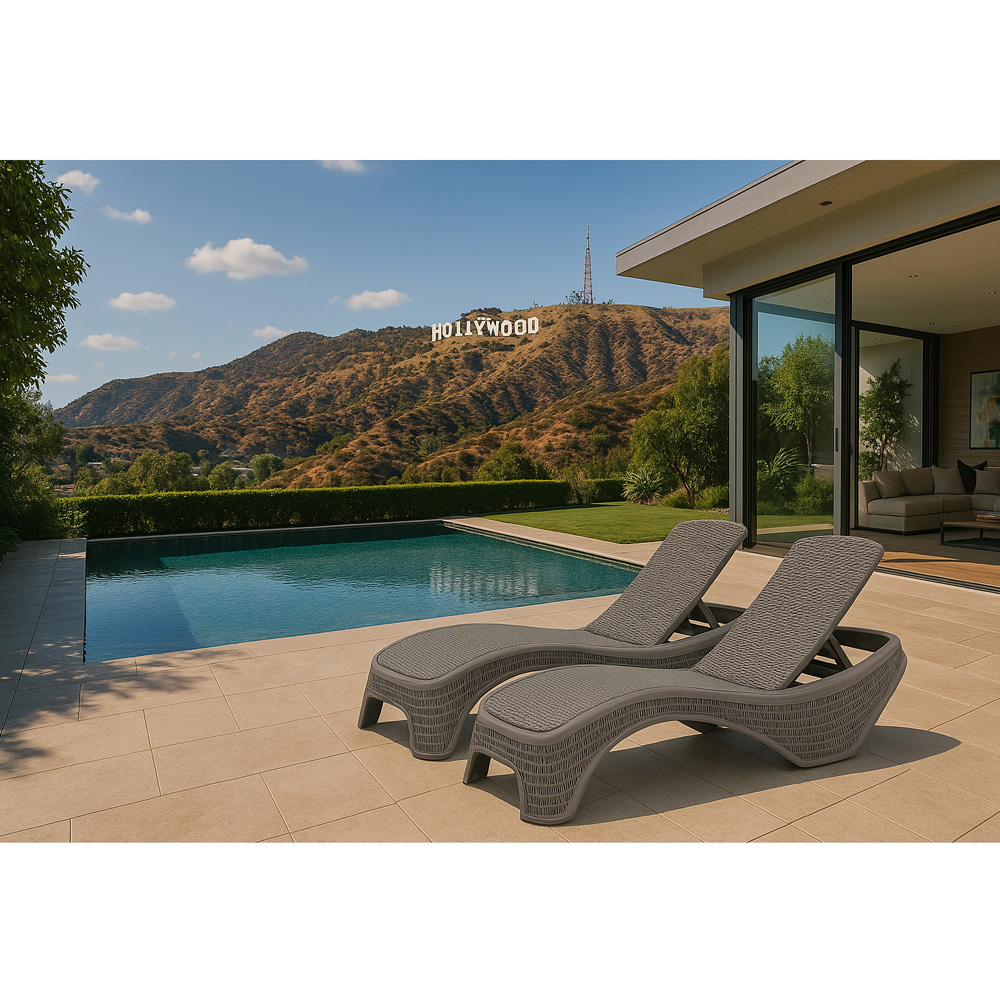 Centurion Supports Set of 2 Maldives Grey Rattan Adjustable Sun Lounger Image 8