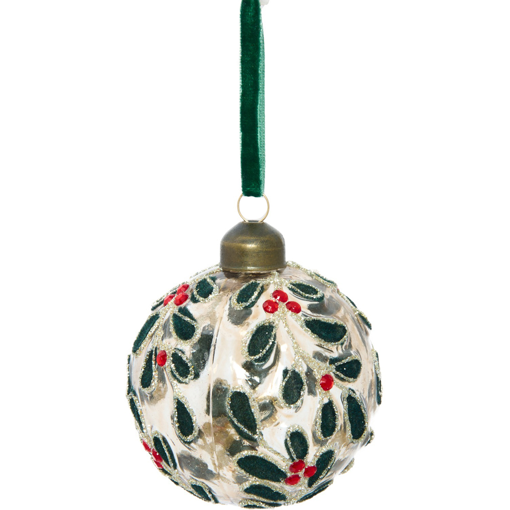 Clear Glitter Leaf Bauble Image 4