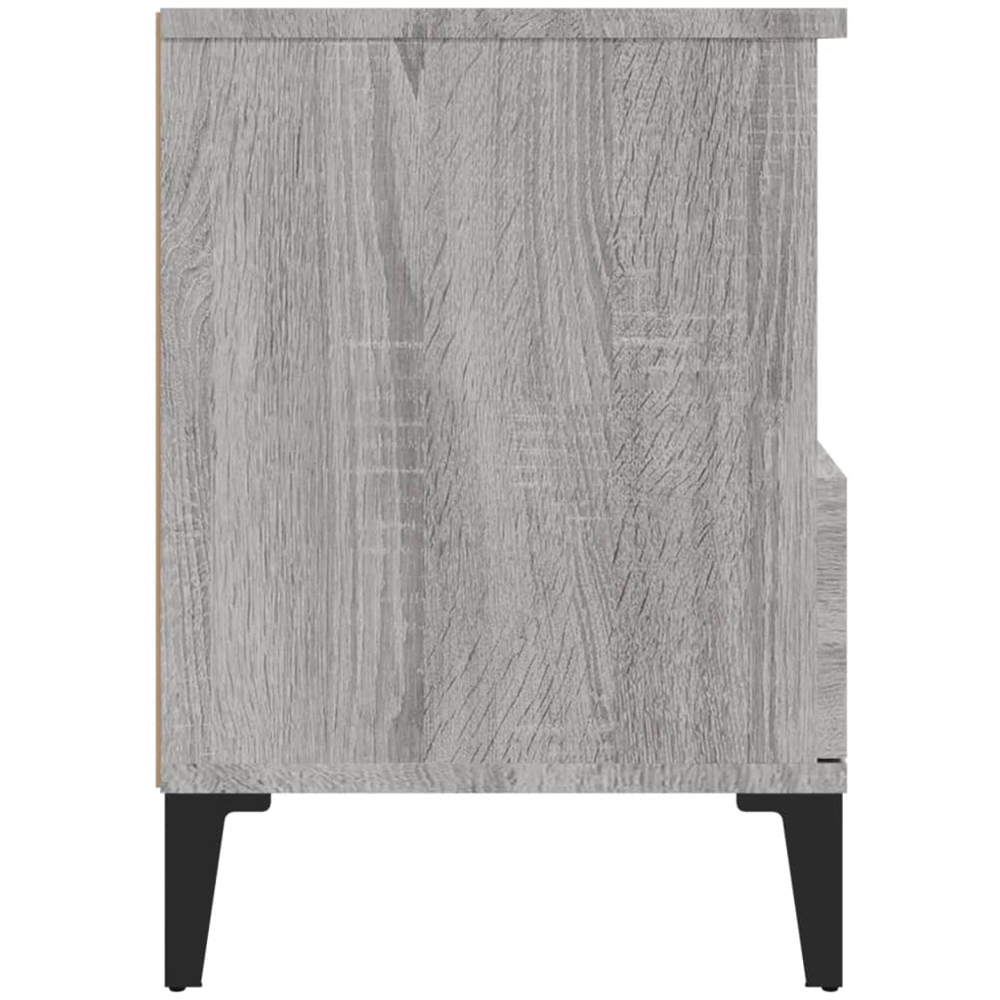 vidaXL Single Drawer Single Shelf Grey Sonoma Wooden Bedside Cabinet Image 8