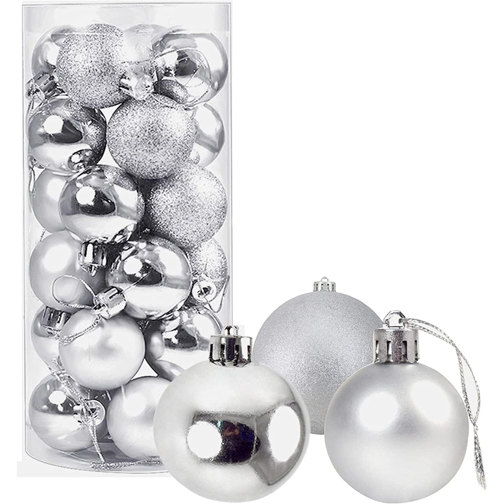 Shatchi 6cm Silver Shatterproof Christmas Bauble 18 Pack Image 5