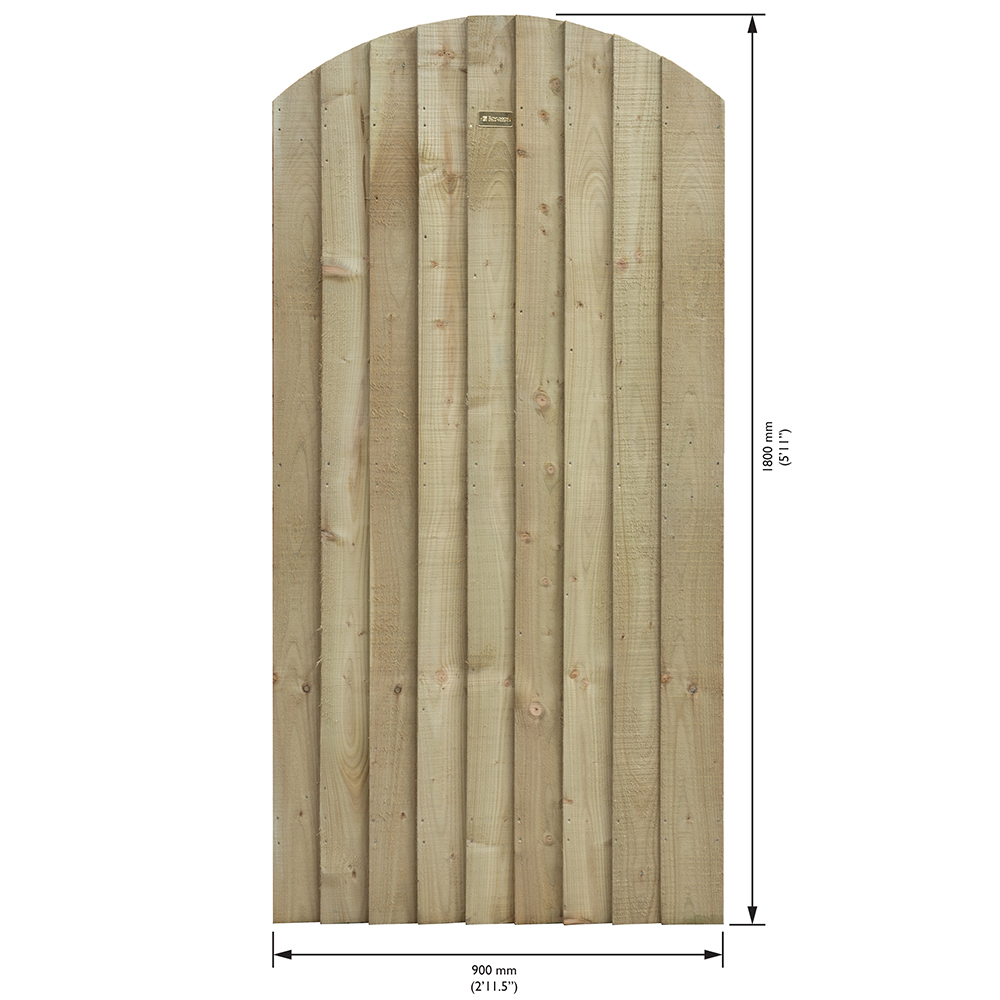 Rowlinson Featheredge Arch Top Wooden Gate Image 8