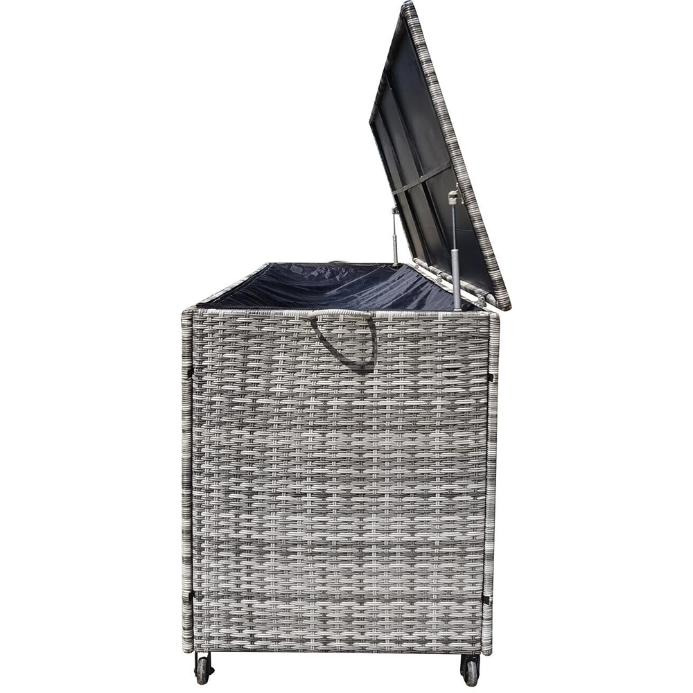 Malay Deluxe New Hampshire Grey Rattan Effect Cushion Storage Box Image 8